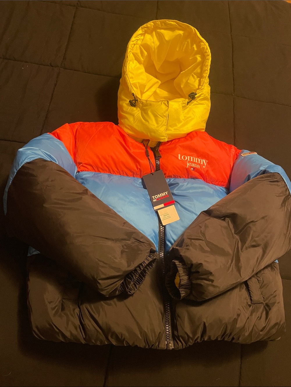 Tommy Hilfiger down Colorblock Puffer Jacket - Yellow/Red/Blue/Black